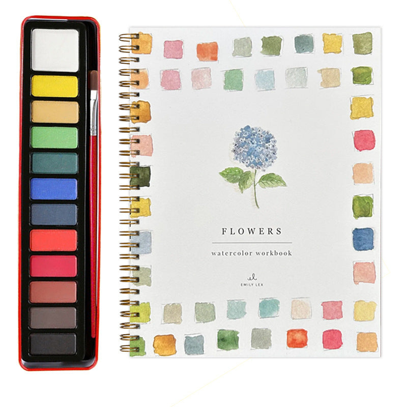 Flowers 2-Pack Watercolor Painting Set Premium Bird-Themed Coloring Books With Paints (22.86X16.51Cm) Artist-Grade Workb
