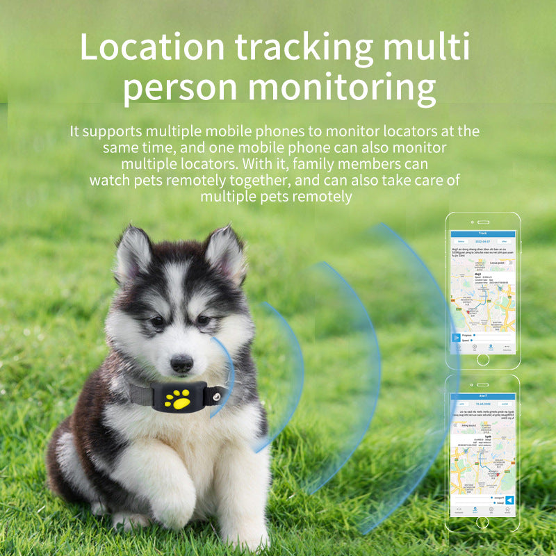 Black Real Time Pet Gps Tracker Locator Magnetic Charging Multi Mode Positioning For Dogs & Cats