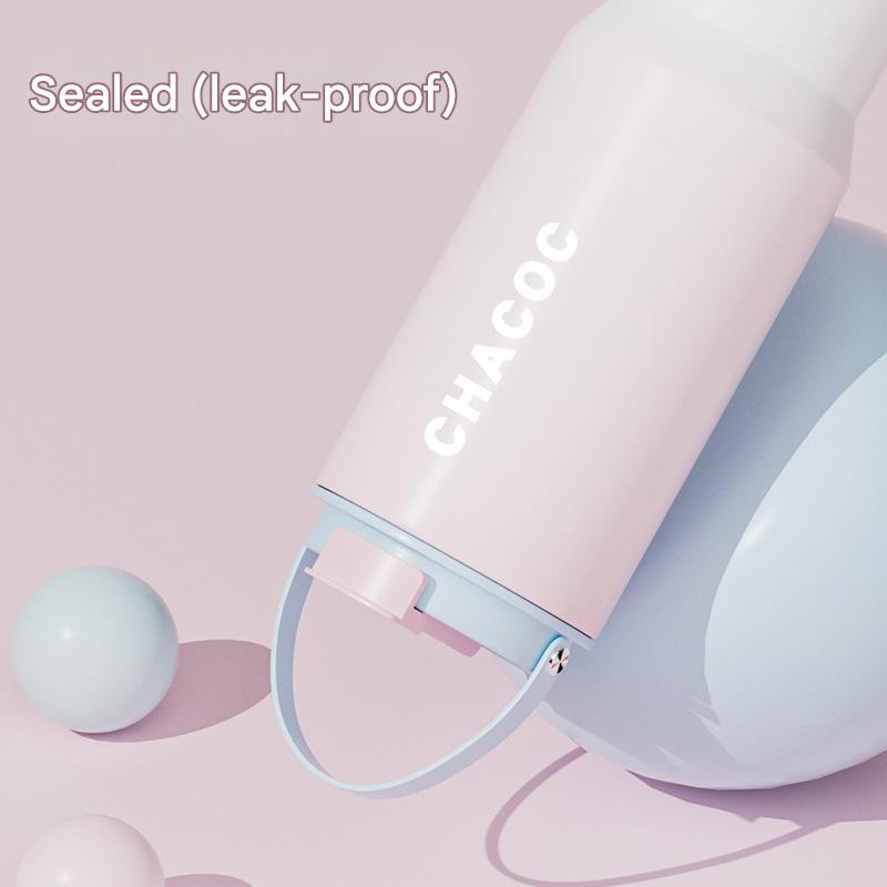 304 Stainless Steel Insulated Tumblerlarge Capacity With Handle And Cute Cloud Accessory Pink