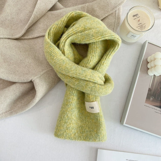 Yellow Cozy Knit Scarf Soft Wool Blend Winter Neck Wrap Warm Stylish