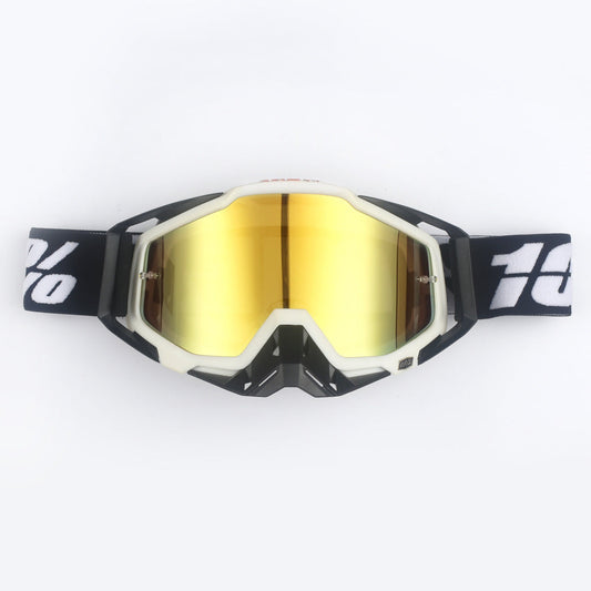 White Black Motorcycle Goggles Uv Protective Anti Dust Riding Glasses Outdoor Sports Red Lenses