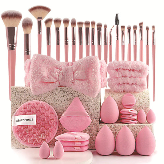 40 Piece Ultimate Beauty Tool Kit For Face Cleansing And Makeup(Pink)