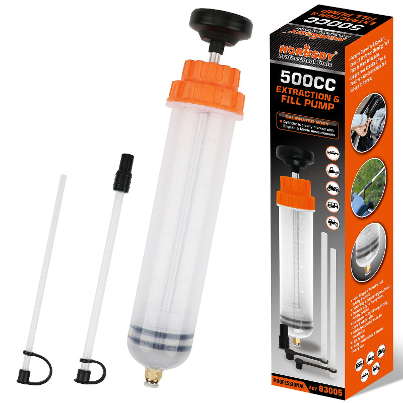 500Cc Fluid Extraction & Fill Pump Syringe Durable Manual For Automotive Marine Fluids