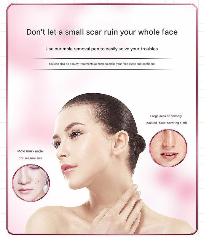 Professional 9 Level Skin Tag & Mole Remover Pen Usb Rechargeable With Led Display Multiple Needles(White)