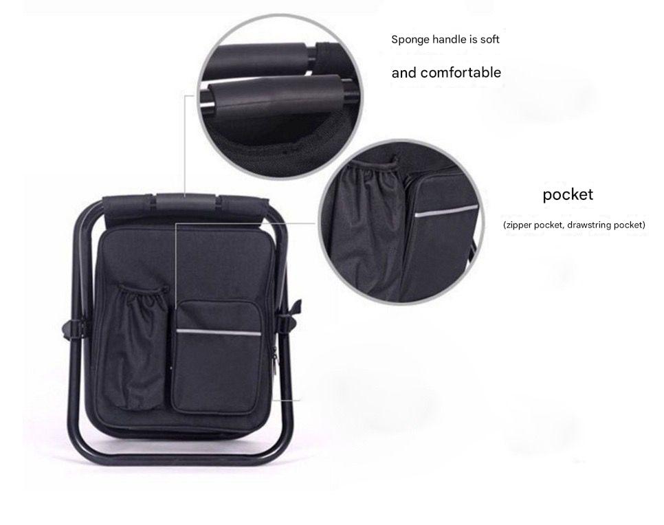Camouflage Insulated Cooler Backpack Chair Foldable Stool For Picnics & Bbq