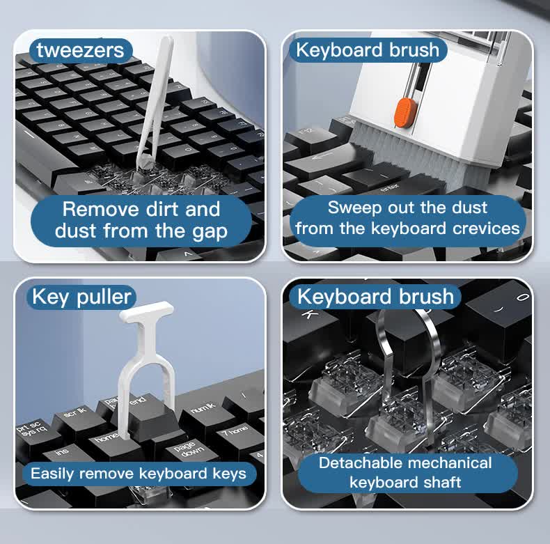 White 22-In-1 Electronics Cleaning Kit For Keyboards Airpods Laptops Cell Phones Cameras