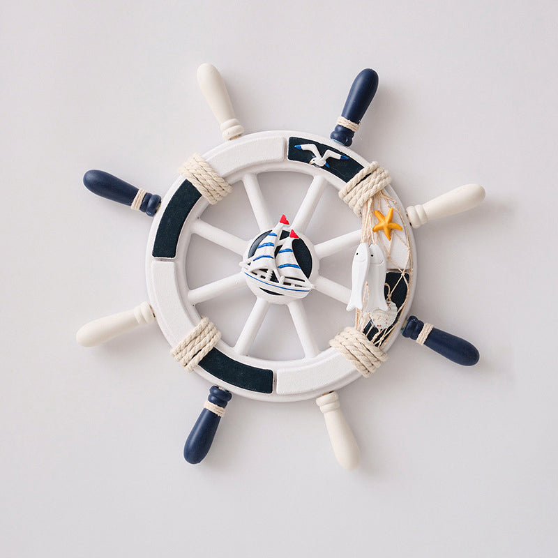Nautical Rudder Wall Decor 34Cm Coastal Home Accent (Sailboat Rudder)