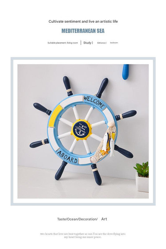 Nautical Rudder Wall Decor 34Cm Coastal Home Accent (Sailboat Rudder)