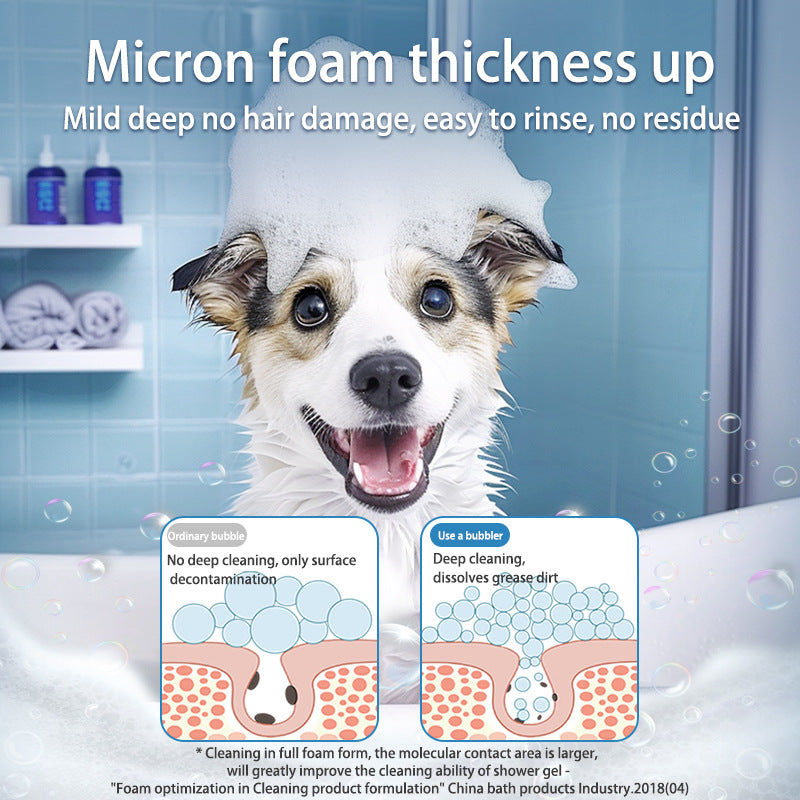 White Electric Pet Shampoo Foamer Gun Dense Quiet Operation Easy Bath