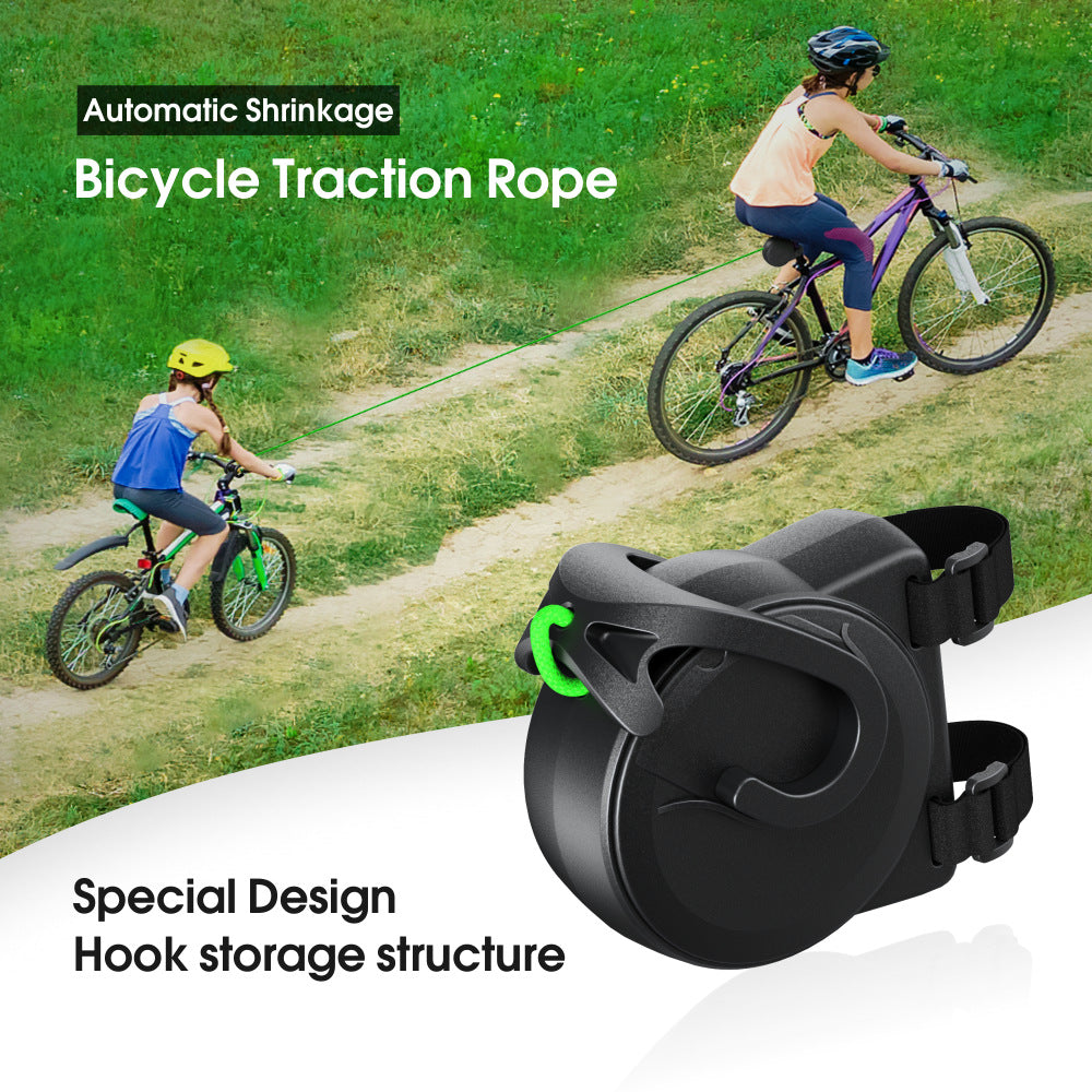 Bike Tow Strap With Automatic Shrinkage Parent Child Cycling Assist Rope 450Lbs Capacity