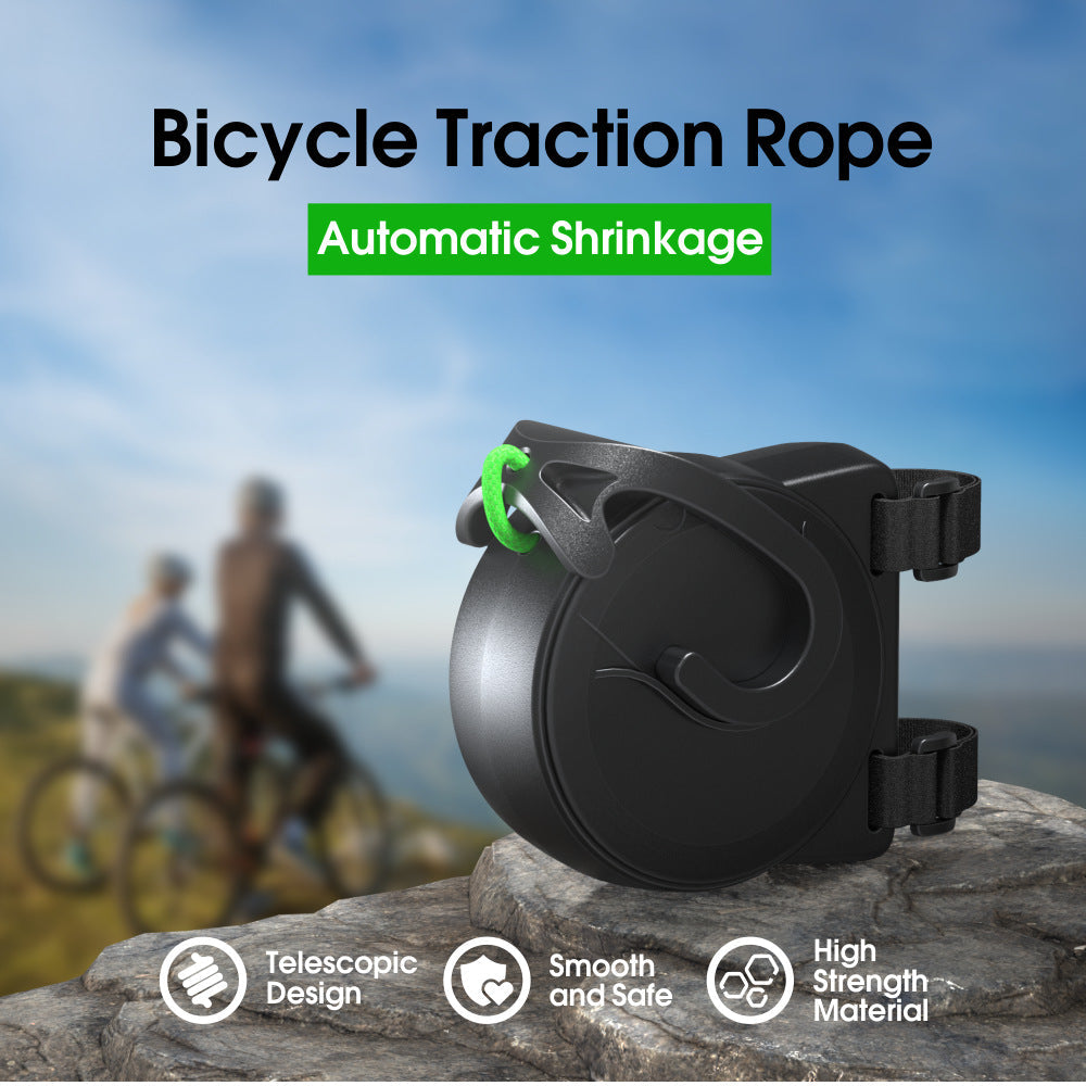 Bike Tow Strap With Automatic Shrinkage Parent Child Cycling Assist Rope 450Lbs Capacity