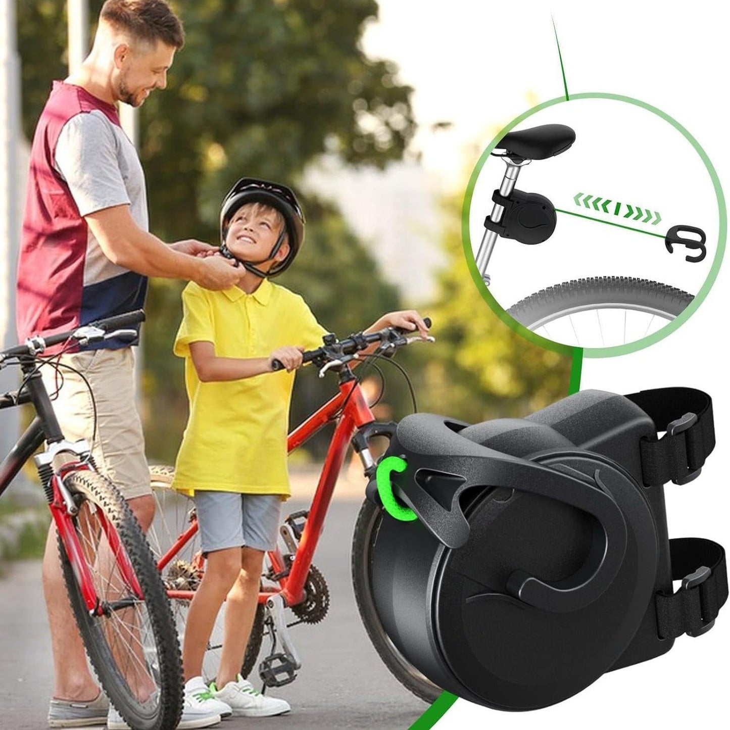 Bike Tow Strap With Automatic Shrinkage Parent Child Cycling Assist Rope 450Lbs Capacity