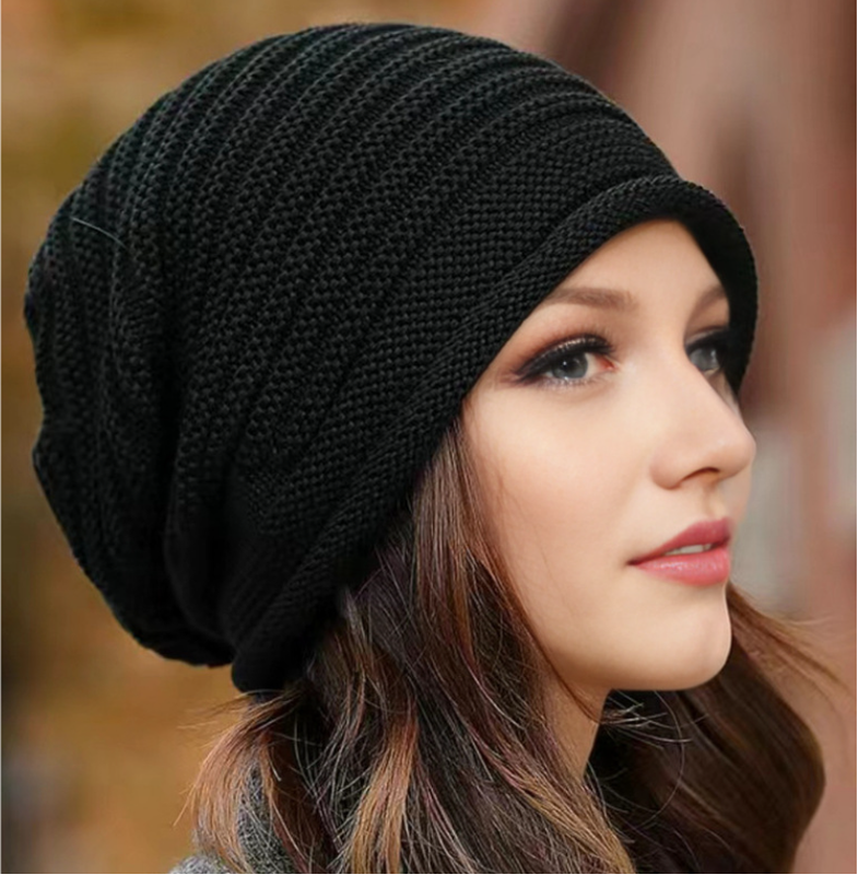 Black Warm & Stylish Women's Knitted Beanie Hats (3 Pack) Perfect For Cold Weather Comfort