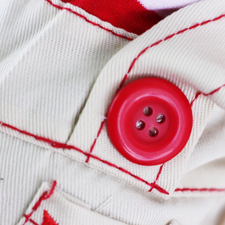Red Cute Sailor Dog Outfit Striped Shirt & Anchor Overalls For Small Dogs (Size : )
