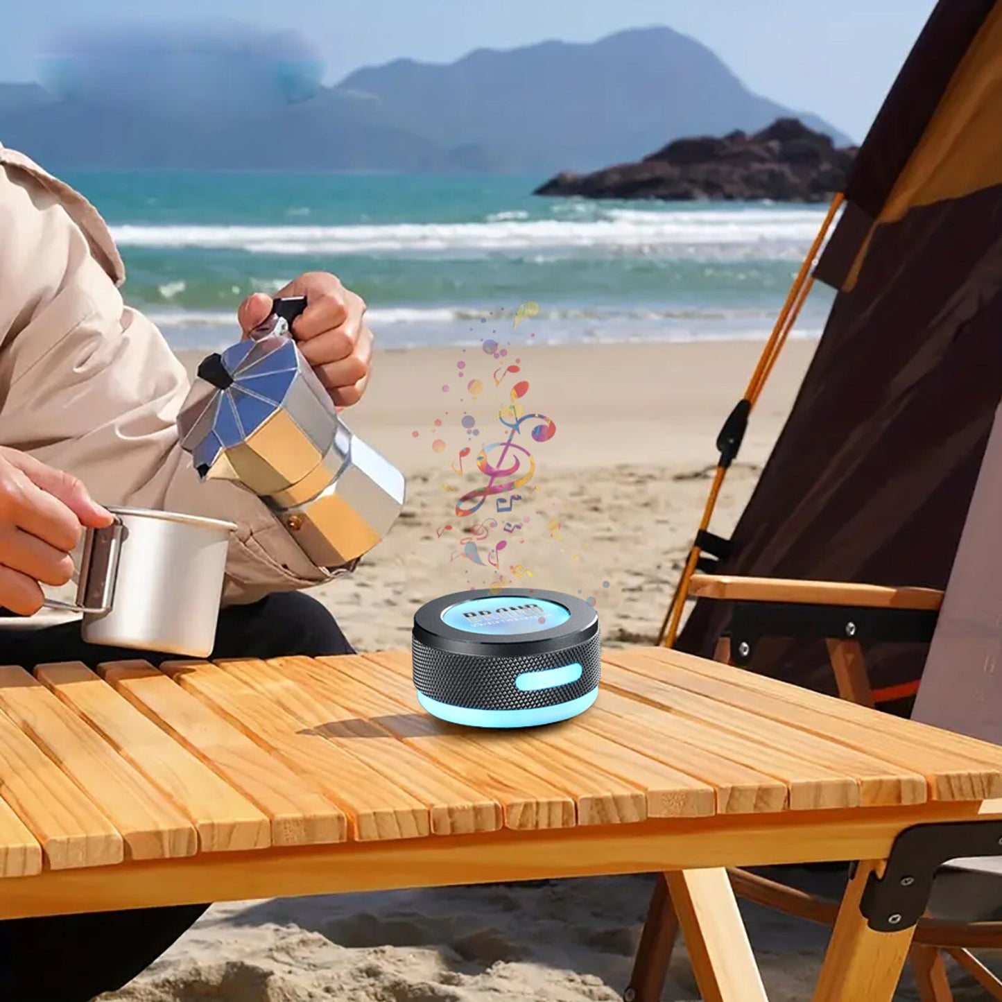 Silver Bone Conduction Vibration Bluetooth Speaker - Tws Stereo Led Surface Sound