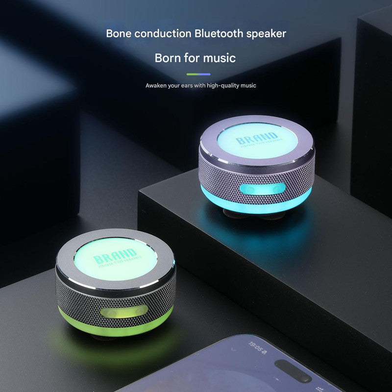 Silver Bone Conduction Vibration Bluetooth Speaker - Tws Stereo Led Surface Sound