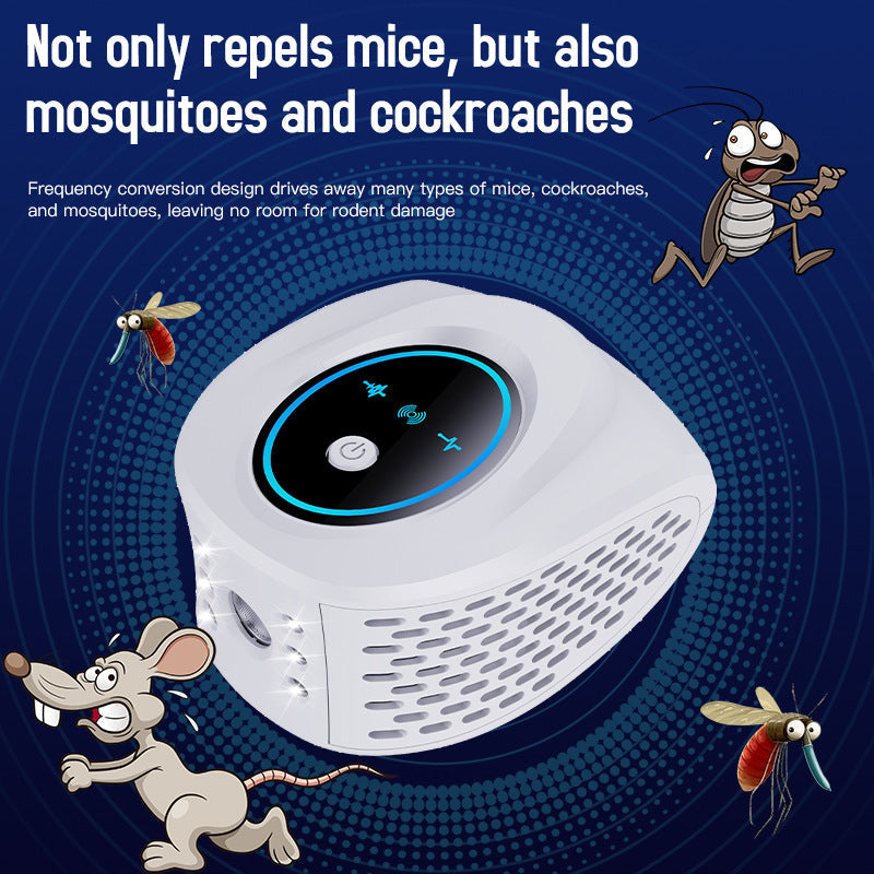Black Advanced Ultrasonic Pest Repeller Multi Wave Tech For Mice Roaches Mosquitoes