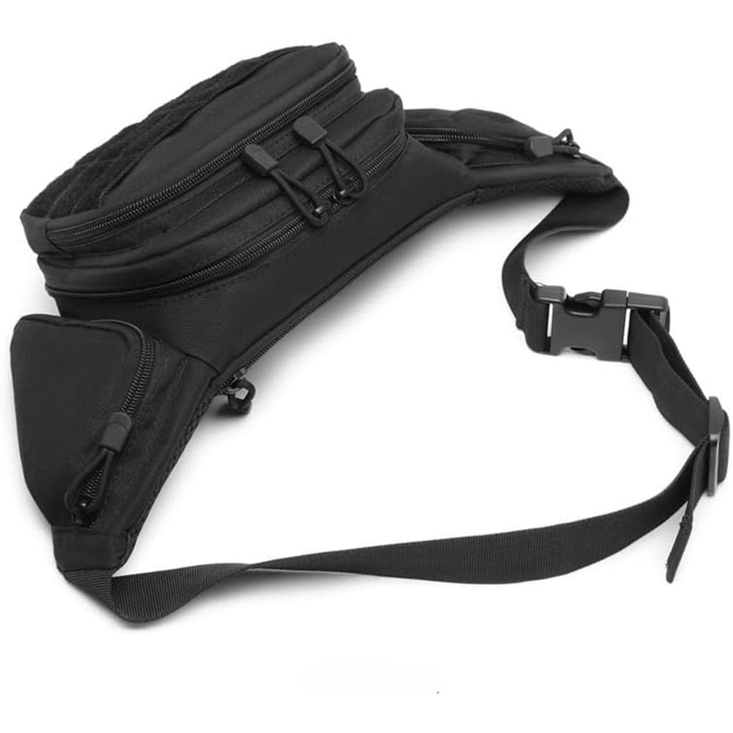 Black Rugged Tactical Waist Pack Molle Outdoor Fanny Bag For Hiking Cycling & Travel