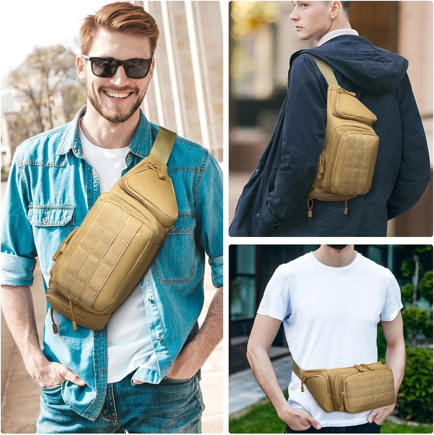 Black Rugged Tactical Waist Pack Molle Outdoor Fanny Bag For Hiking Cycling & Travel