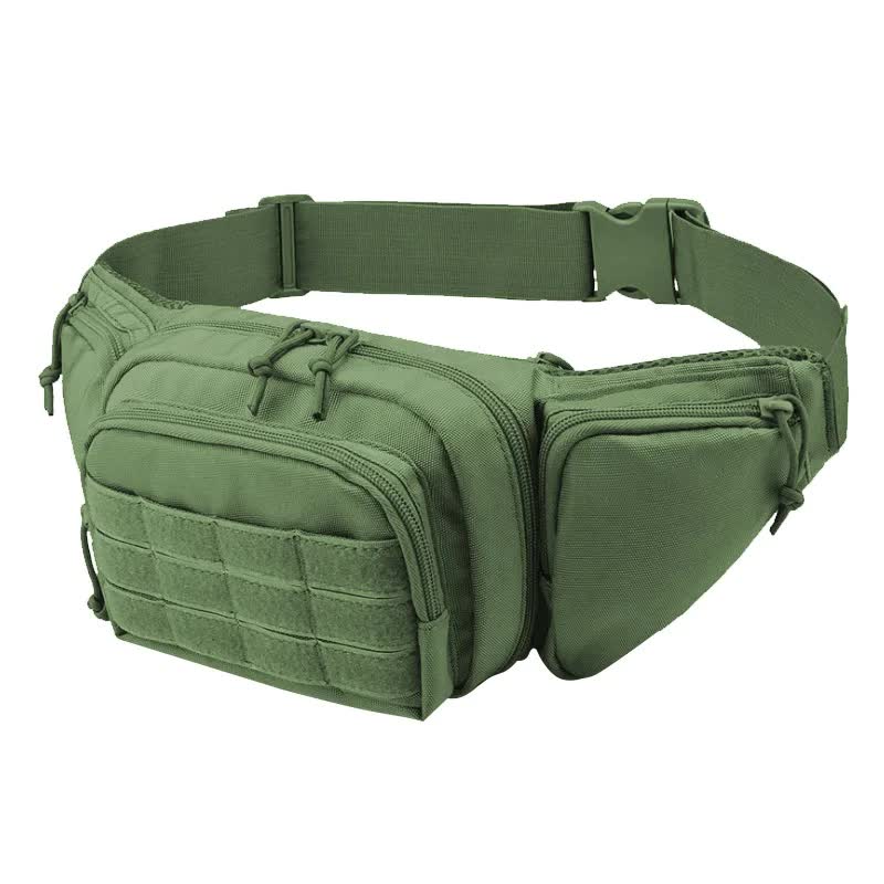 Black Rugged Tactical Waist Pack Molle Outdoor Fanny Bag For Hiking Cycling & Travel