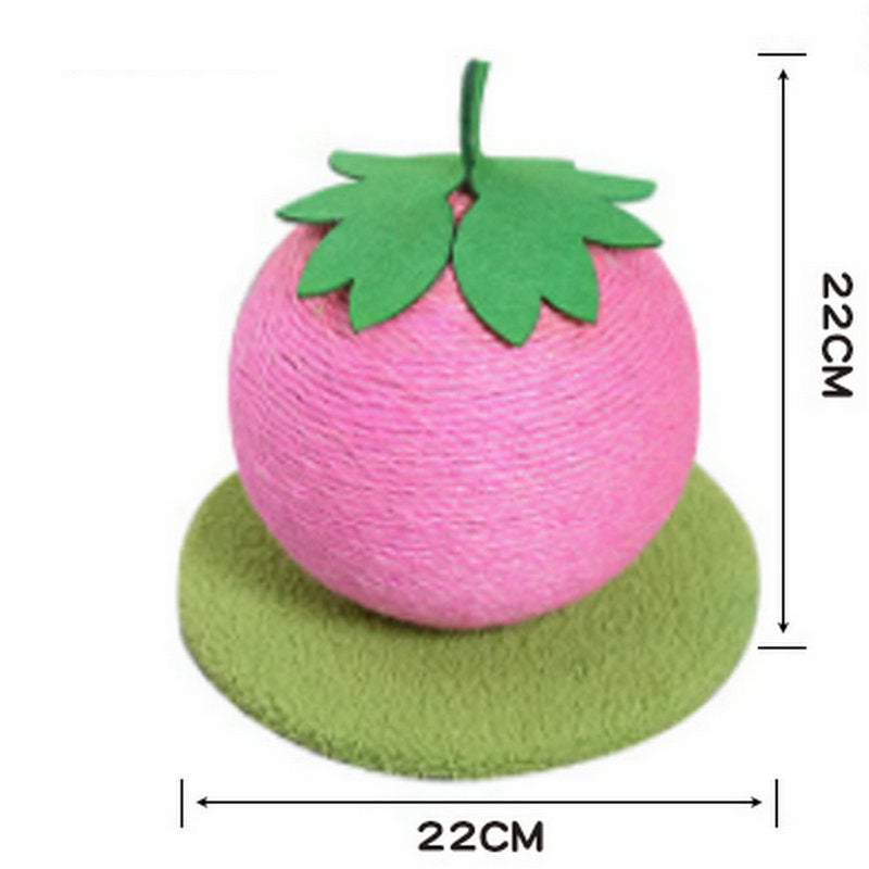 Fun Fruit Shaped Sisal Cat Scratcher Ball Durable Scratching Toy With Stable Base