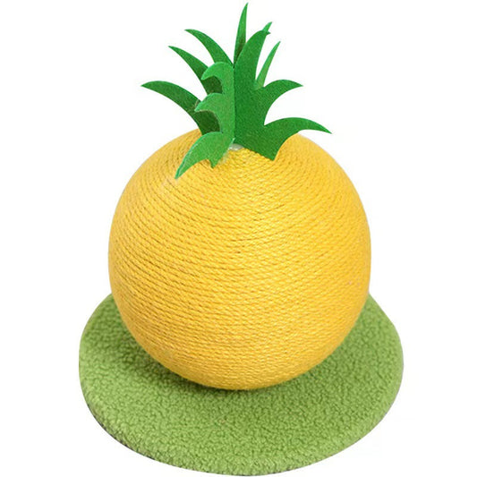 Fun Fruit Shaped Sisal Cat Scratcher Ball Durable Scratching Toy With Stable Base