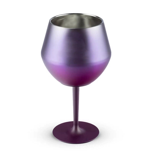 2 Pcs Purple Detachable Stainless Steel Wine Glass 14Oz (420Ml) Portable Stemmed Goblet For Outdoors & Travel