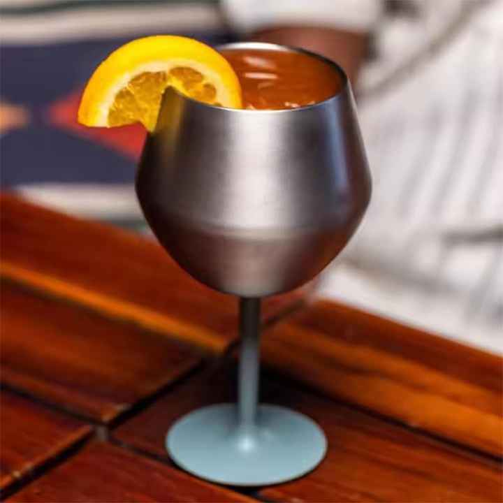 2 Pcs Purple Detachable Stainless Steel Wine Glass 14Oz (420Ml) Portable Stemmed Goblet For Outdoors & Travel