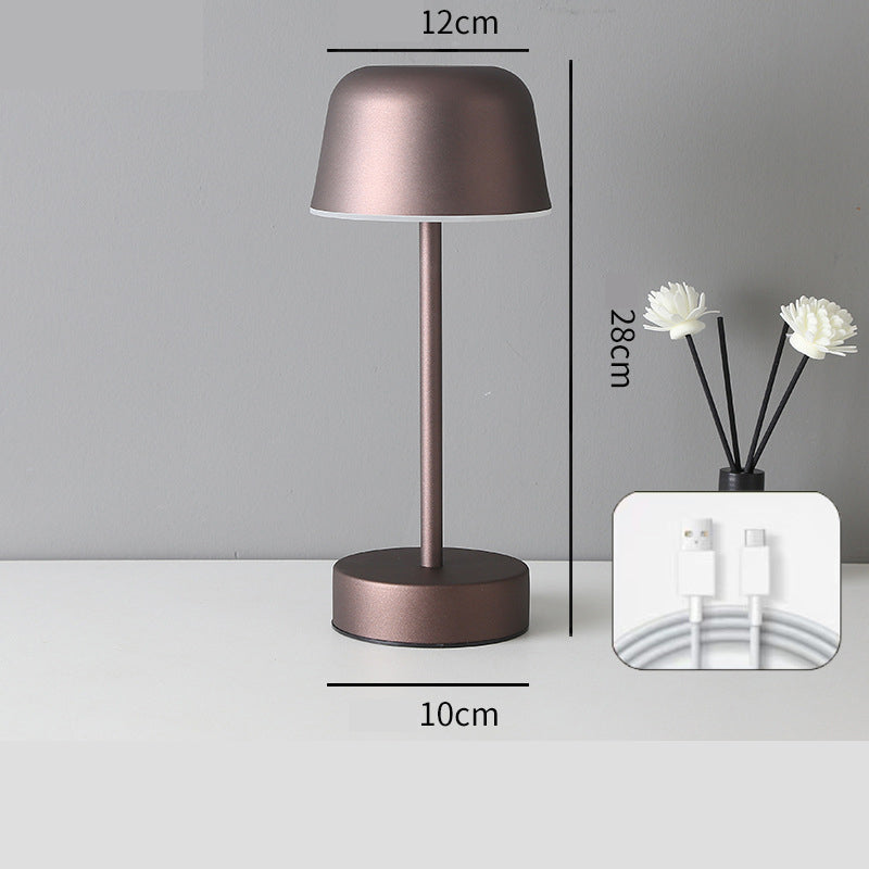 Coffee Modern Minimalist Led Table Lamp Rechargeable Touch Control Desk Light