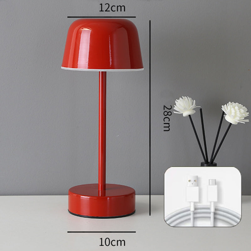 Red Modern Minimalist Led Table Lamp - Rechargeable Touch Control Desk Light
