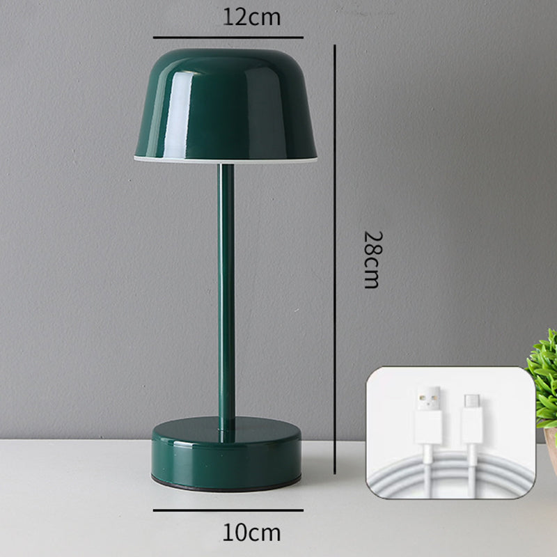 Dark Green Modern Minimalist Led Table Lamp Rechargeable Touch Control Desk Light