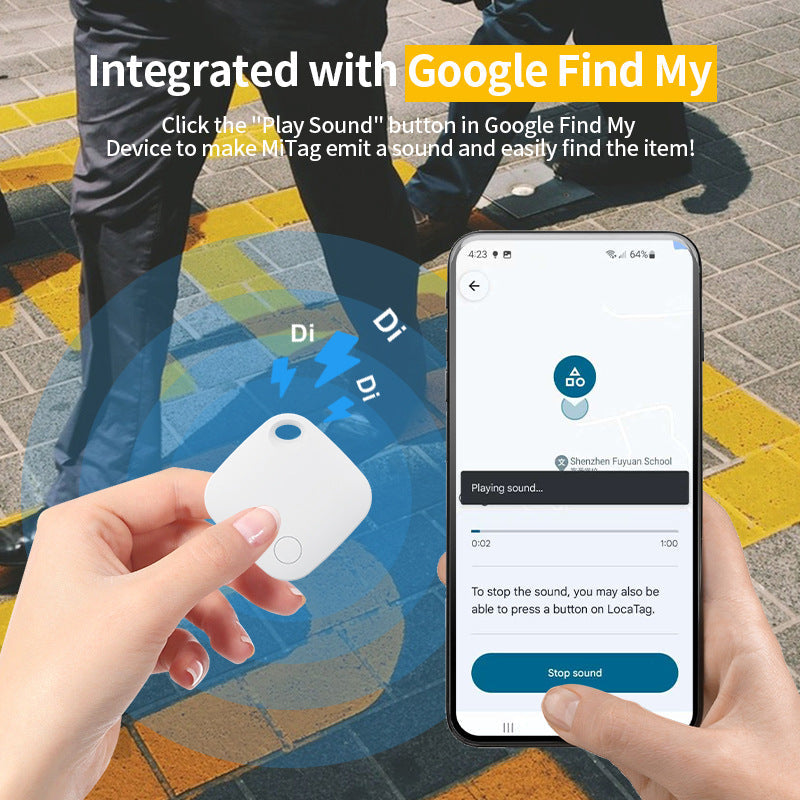 Yellow Smart Item Locator Tag For Android Google Find My Device Compatible Anti Lost Tracker