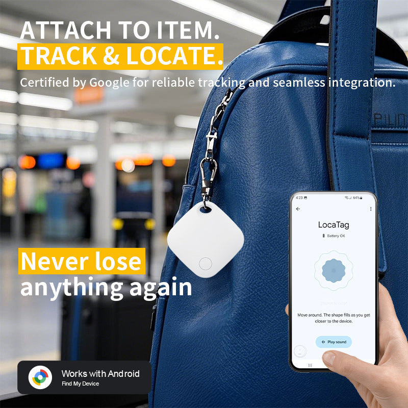 Yellow Smart Item Locator Tag For Android Google Find My Device Compatible Anti Lost Tracker