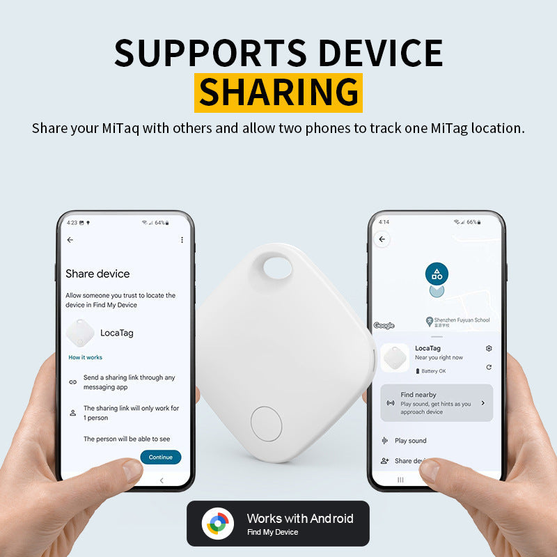 Yellow Smart Item Locator Tag For Android Google Find My Device Compatible Anti Lost Tracker