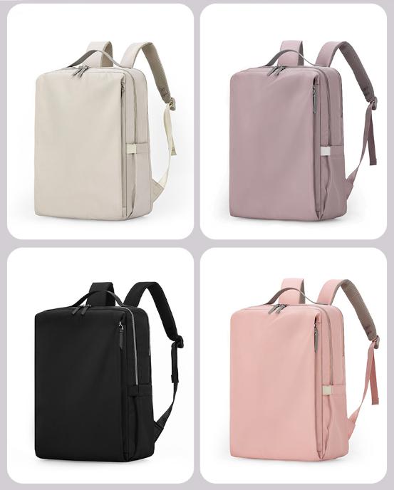 Pink Slim Minimalist Laptop Backpack - Shockproof & Anti-Theft Design Travel-Friendly With Luggage Strap Water-Resistant