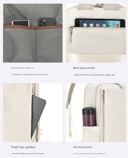 Pink Slim Minimalist Laptop Backpack - Shockproof & Anti-Theft Design Travel-Friendly With Luggage Strap Water-Resistant