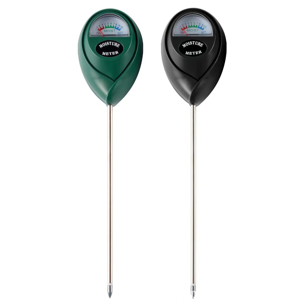 2 Pcs (1 Green + Black) Soil Moisture Meter Accurate Plant Water Monitor For Garden & Potted Plants No Batteries Needed