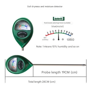 2 Pcs (1 Green + Black) Soil Moisture Meter Accurate Plant Water Monitor For Garden & Potted Plants No Batteries Needed