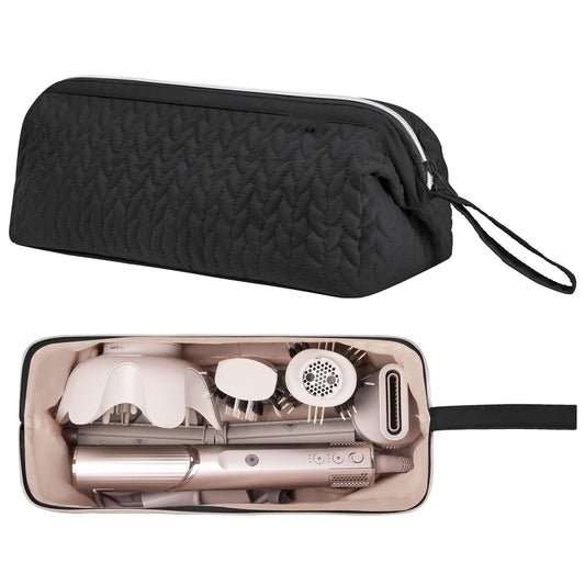 Black Hair Styler Travel Case Protective Storage Organizer Bag For Dryer Curling Iron & Accessories