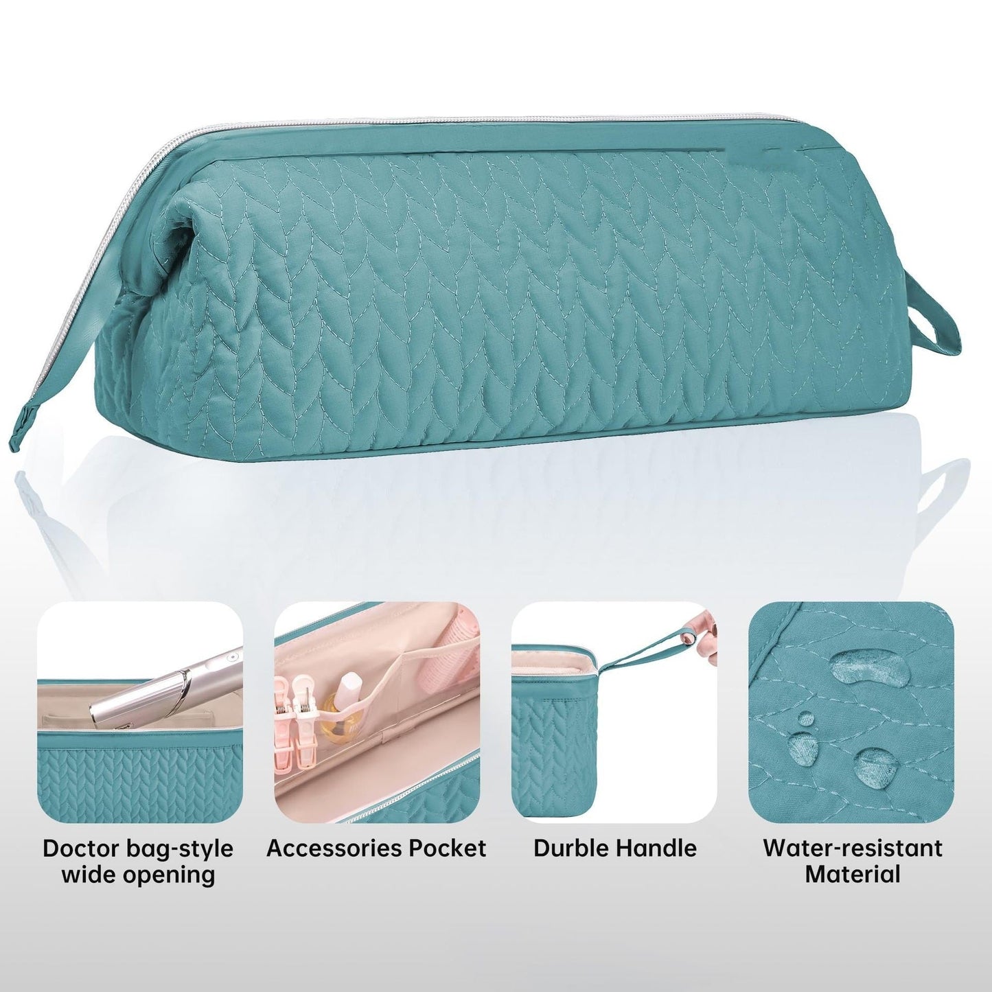 Black Hair Styler Travel Case Protective Storage Organizer Bag For Dryer Curling Iron & Accessories