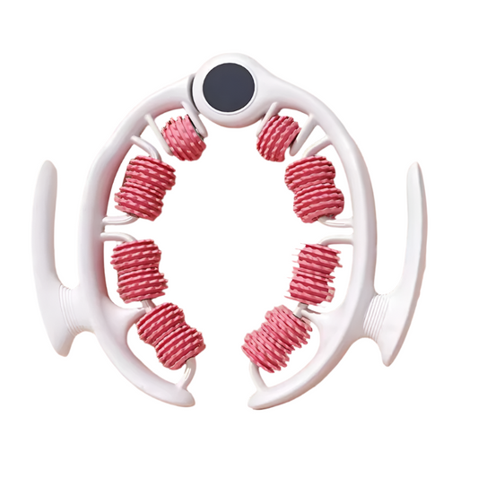 Pink 360 Degree Clamp Leg Roller Massager - Deep Tissue Relief For Thighs Calves & Arms
