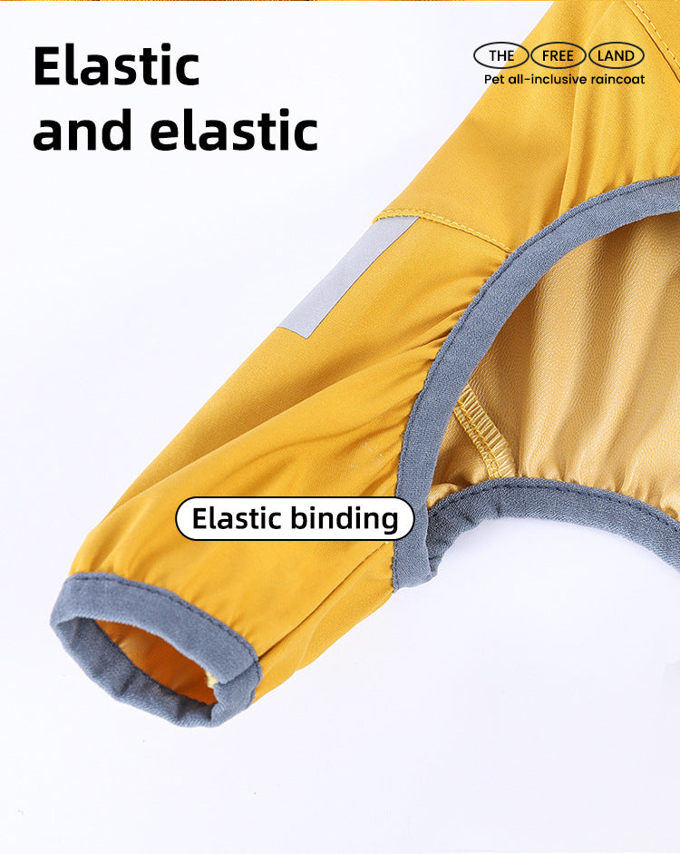 Xxl Pink And Gray Trim Waterproof Four Legged Dog Raincoat With Leash Hole For Small Breeds