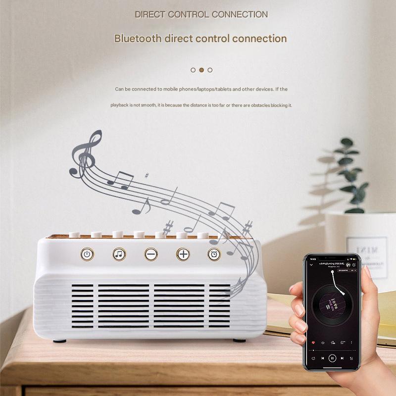 Retro White Noise Sound Machine & Bluetooth Speaker 8 Nature Sounds Smart Timer