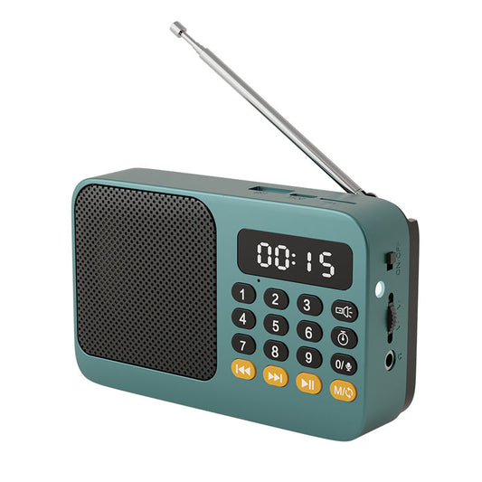Digital Music Player Fm Radio 4 Playback Modes Led Flashlight Green