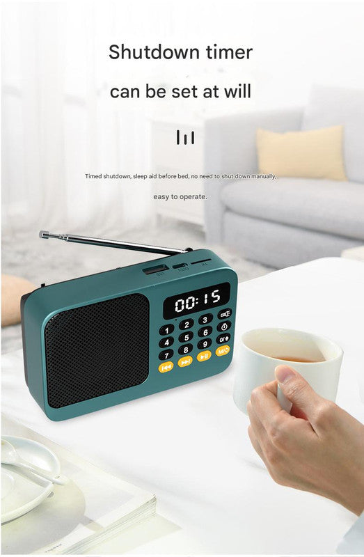 Digital Music Player Fm Radio 4 Playback Modes Led Flashlight Green
