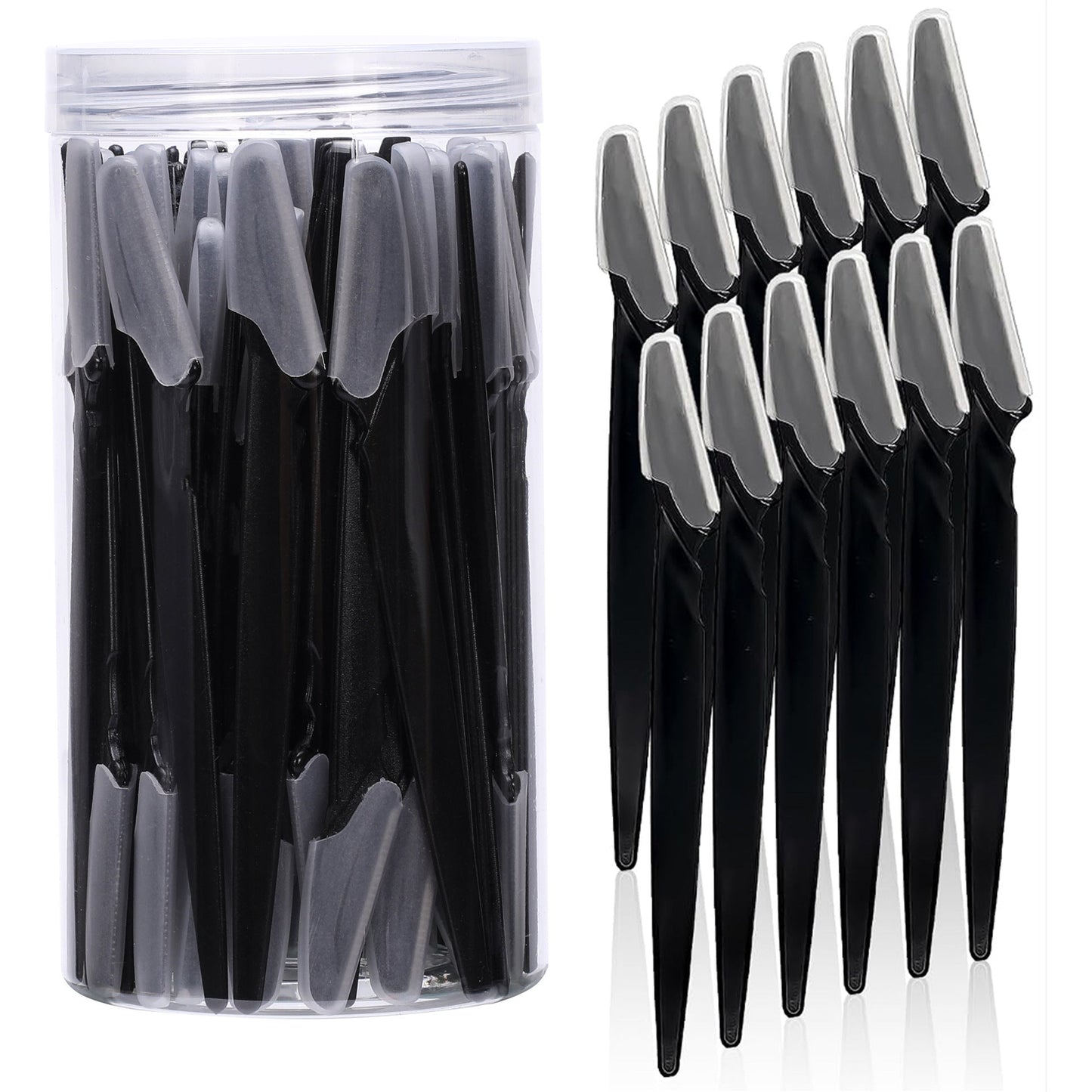 40 Piece Eyebrow Razor & Dermaplaning Tool Set(Black)