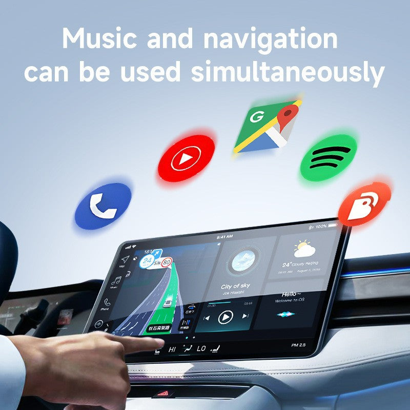 2 In 1 Wireless Carplay & Android Auto Adapter Plug Play Dongle For Cars(Applicable To Black)
