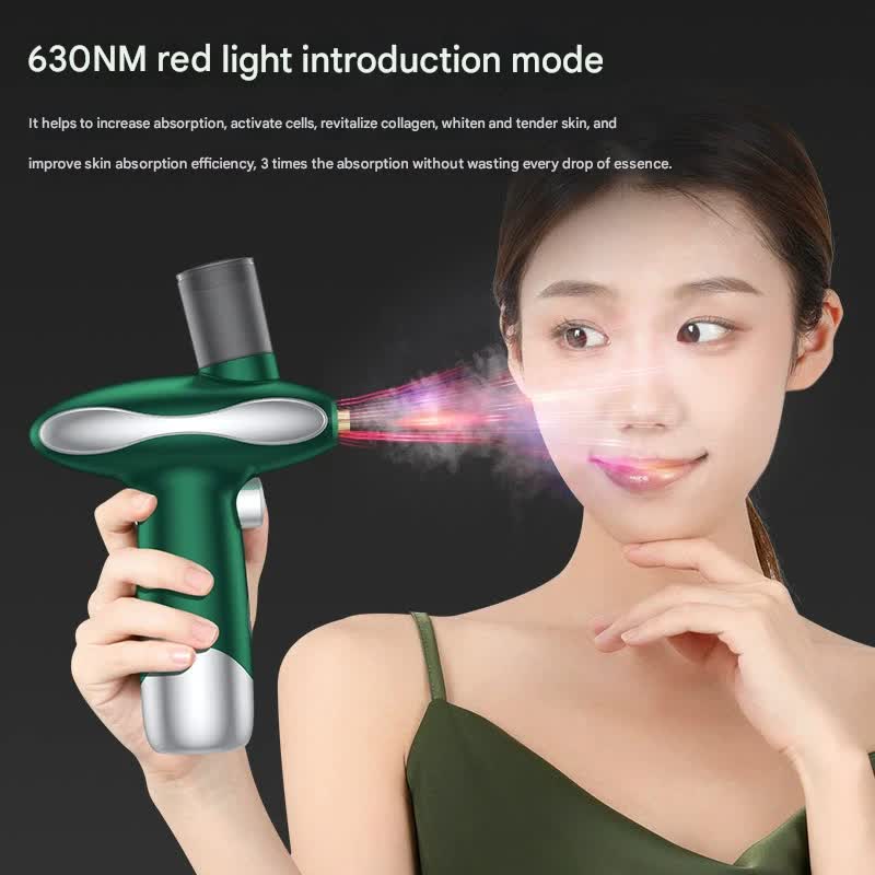 Nano Facial Steamer & Oxygen Sprayer With Red/Blue Light Therapy (White)