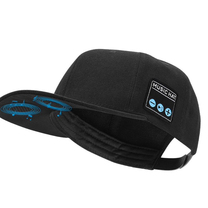 Wireless Bluetooth 5.0 Music Hat Outdoor Speaker Cap With Mic Sun Protection Breathable Fabric Black