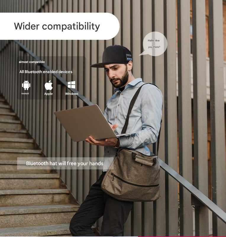 Wireless Bluetooth 5.0 Music Hat Outdoor Speaker Cap With Mic Sun Protection Breathable Fabric Black